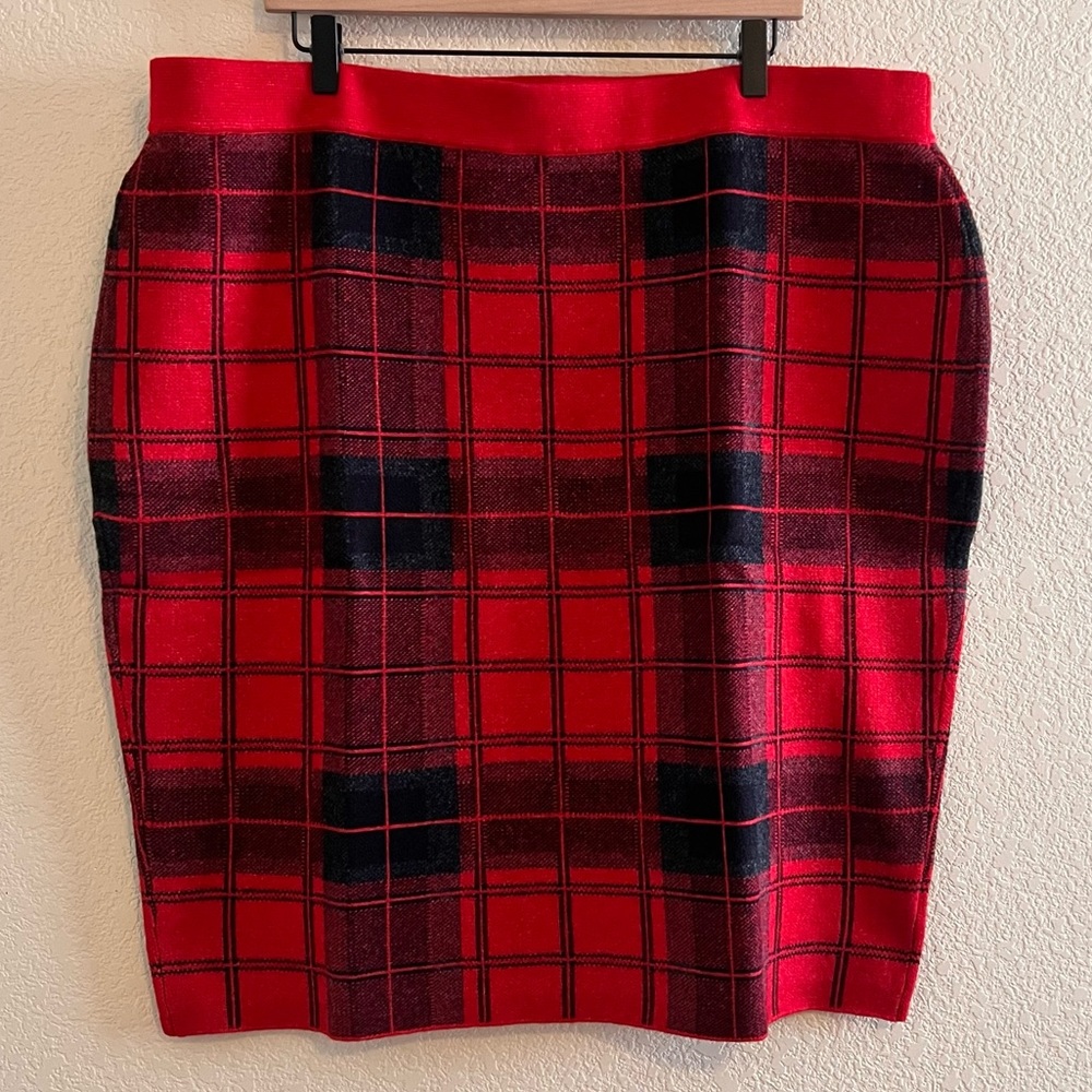 Lane Bryant Buffalo Plaid Mini Sweater Skirt Size 22/24 NWT